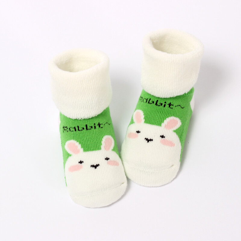 白銀鎧甲 兒童地板襪 嬰幼兒男女童襪子秋冬季加厚款中通襪 章魚 0-1歲 腳長12cm